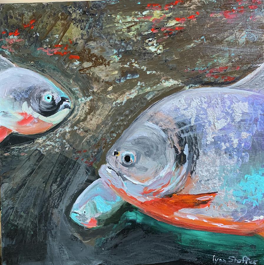 Fish trio Painting by Lynn Shaffer