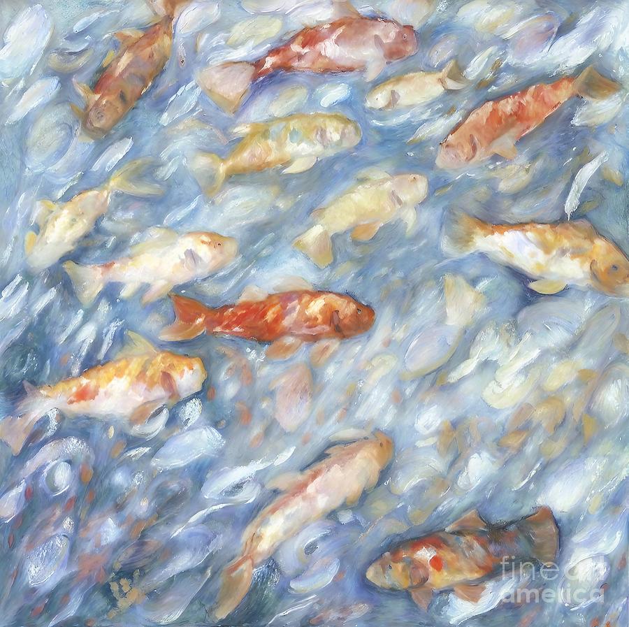Fish Painting - Fish Water Carp Koi Abstract Art Painting by N Akkash