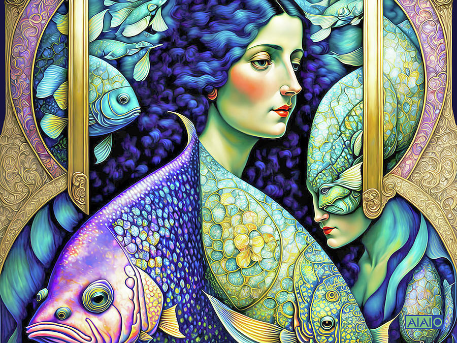 Fish Woman IV Digital Art by A I A I O - - Pixels