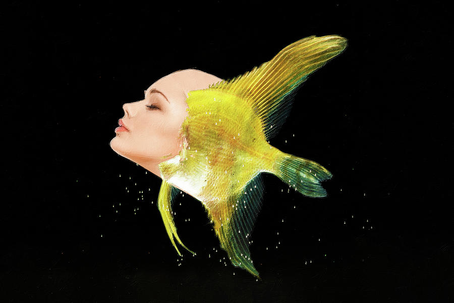 Fish Woman Surreal Painting by Tony Rubino