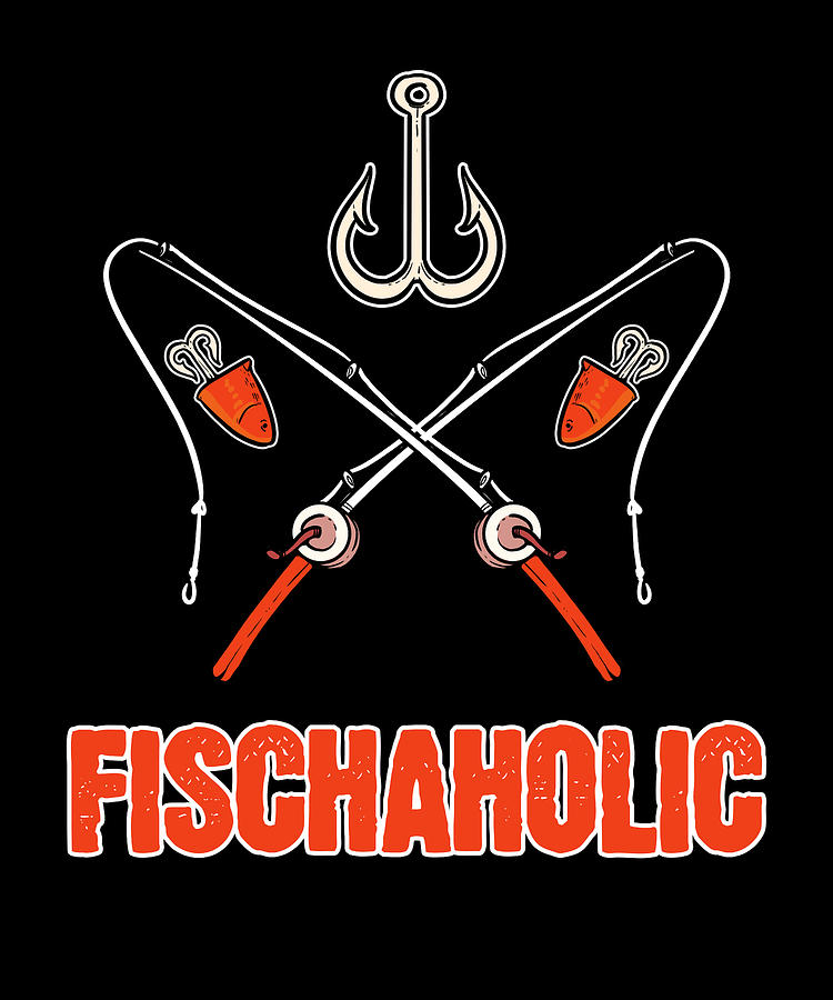 Fishaholic Fishing Rod Fisherman Equipment Tackle Painting by Amango Design  - Fine Art America