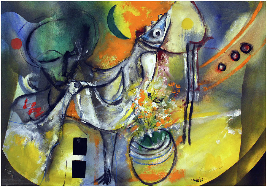 Fishbirdman I am  Painting by Winston Saoli 1950-1995