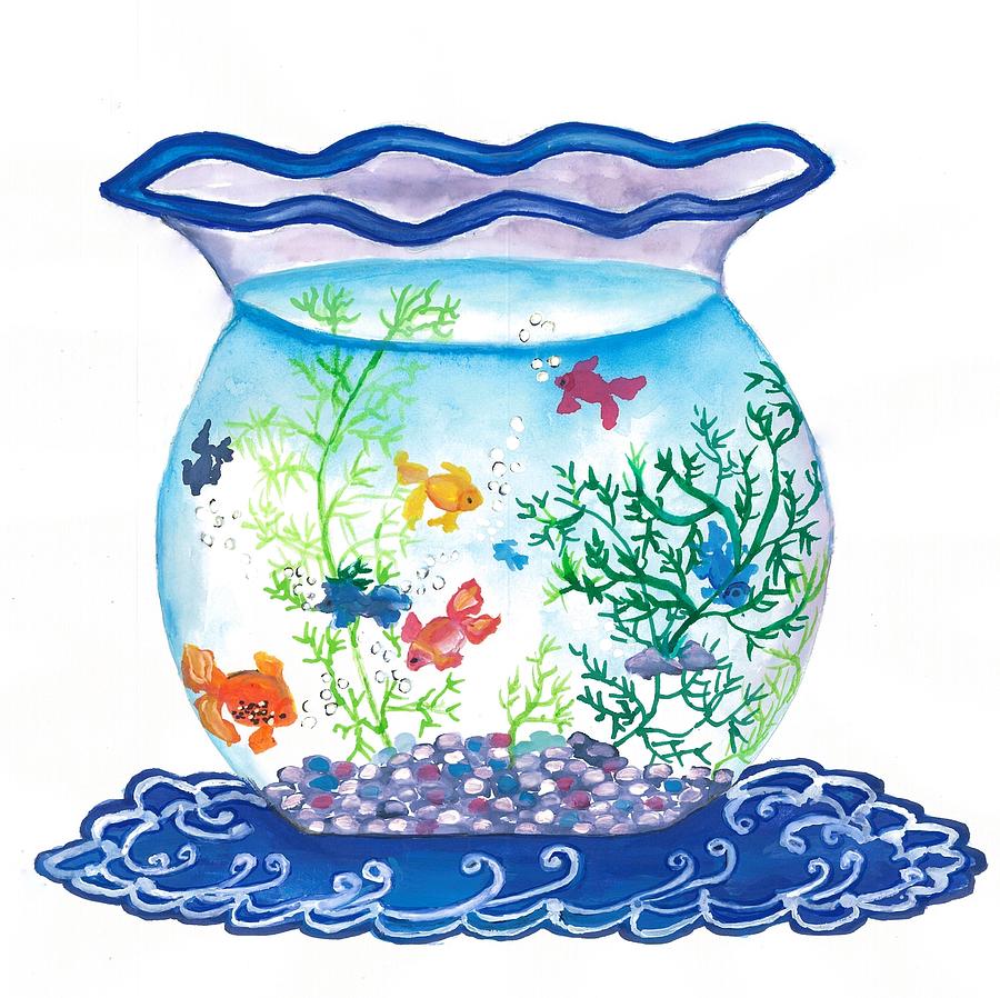Fishbowl aquarium Painting by Tara Krishna