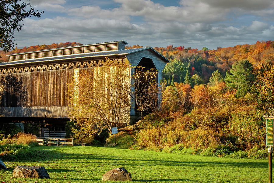 Fisher Covered Railroad Bridge In Wolcott Vermont Photograph