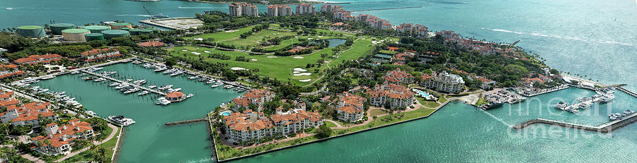 Fisher Island Club Marinas Aerial View Photograph by David Oppenheimer