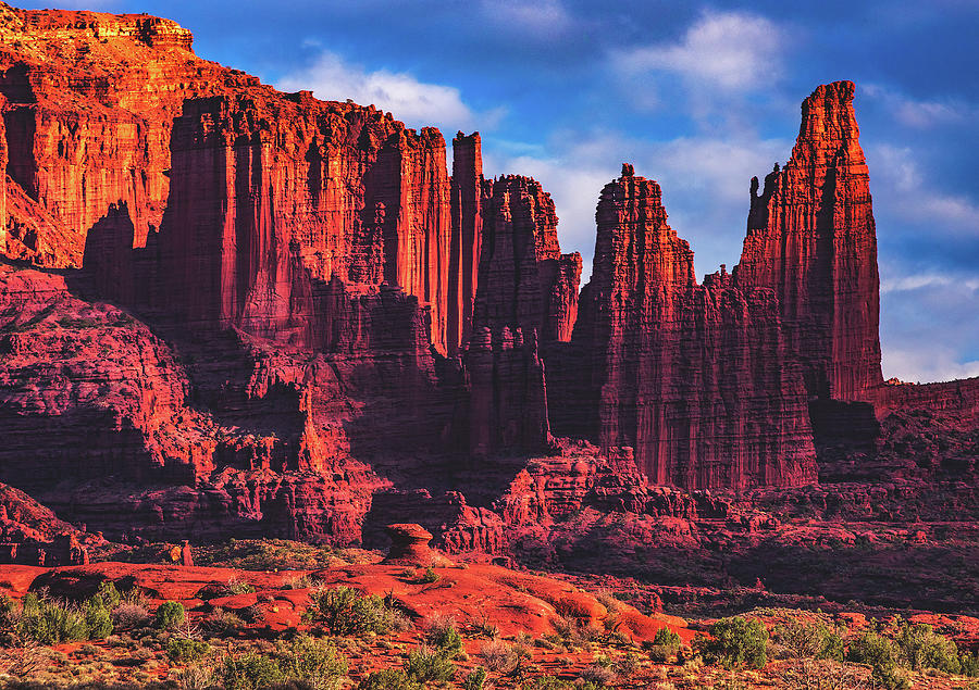 Fisher Towers and Blue Sky, Utah Photograph by Abbie Matthews