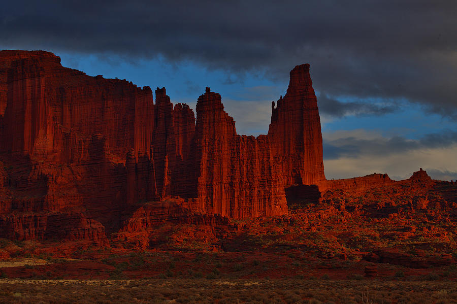 Fisher Towers Sunset Photograph by Stephen Vecchiotti