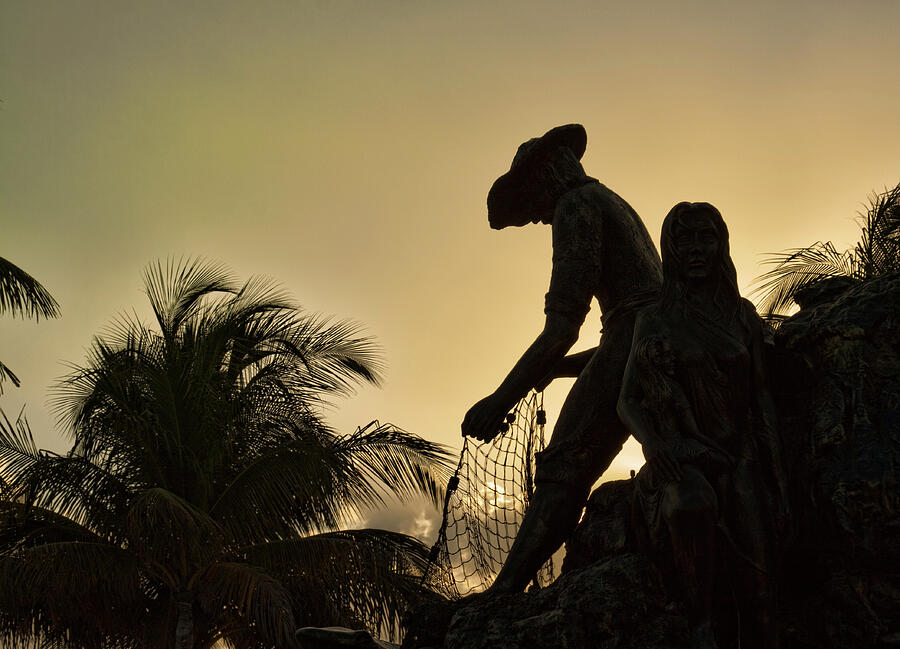 Fisherman at dusk on Isla De Mujeres, Mexico Photograph by Tatiana Travelways
