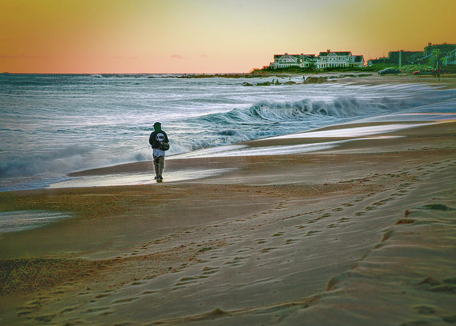 Fisherman at East Beach Photograph by Cordia Murphy
