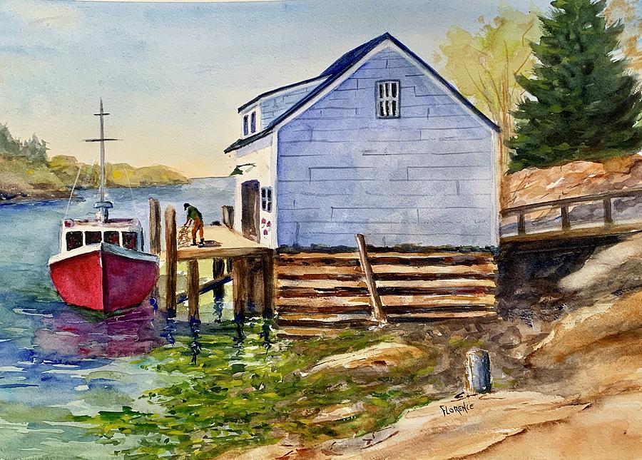 Fisherman Cove Painting by Paintings by Florence - Florence Ferrandino