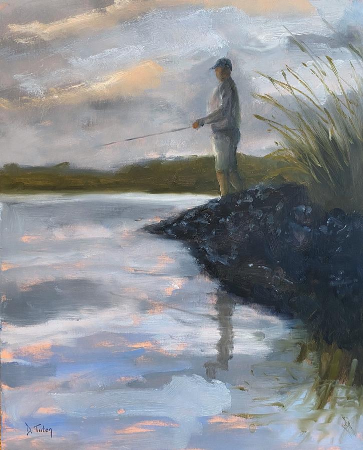 Fisherman Painting by Donna Tuten