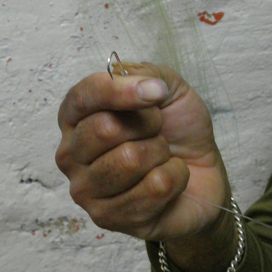Fisherman Hand, Fishing Line and Hook Photograph by Marcia Socolik - Pixels