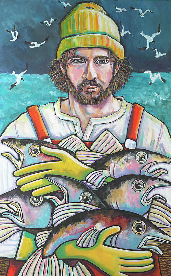 Fisherman Painting by Ilene Richard | Fine Art America