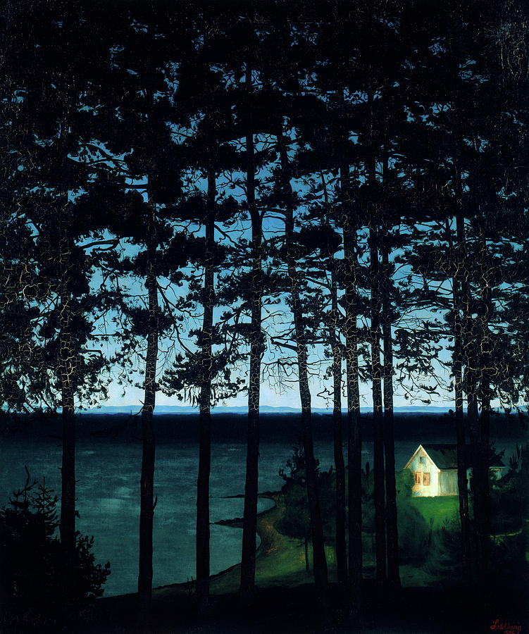 Harald Sohlberg Painting - Fishermans Cottage, 1906 by Harald Sohlberg