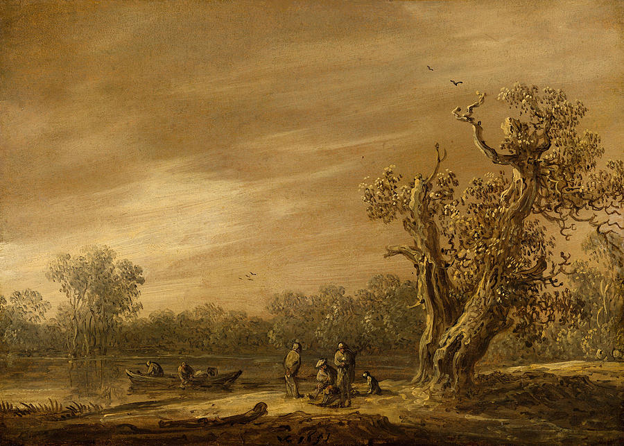 Fishermen by the Lakeshore Painting by Jan van Goyen - Fine Art America