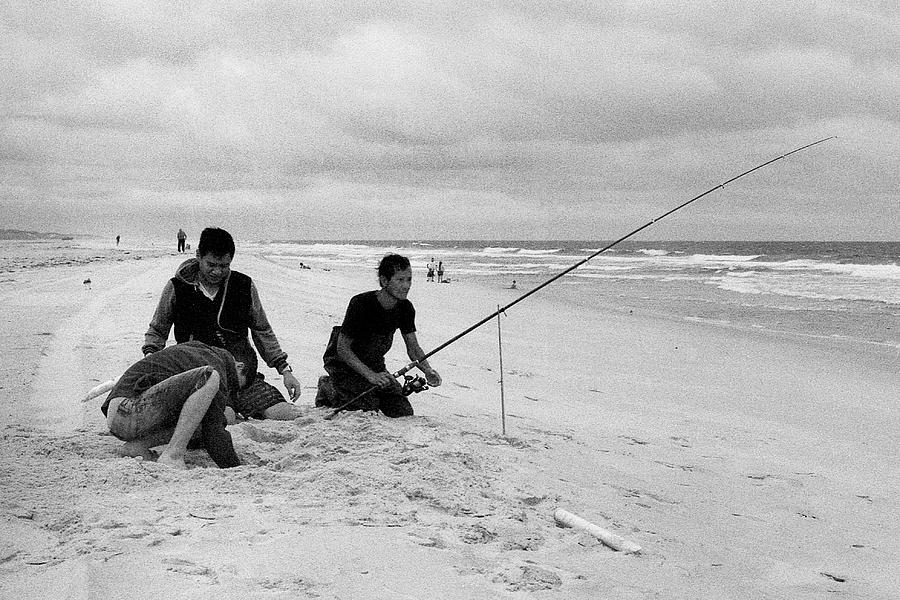 Fishermen, Island Beach State Park, New Jersey Photograph by Stephen Russell Shilling