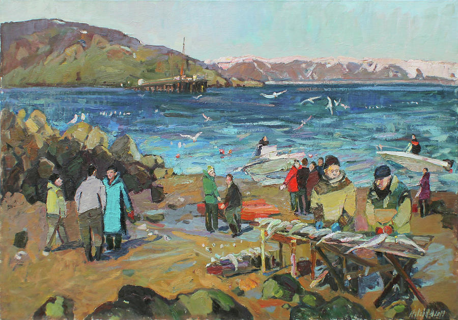 Fishermen Painting by Juliya Zhukova