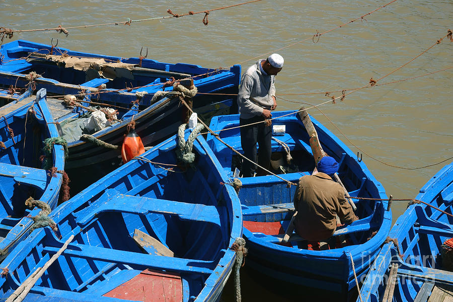 Fishermen of Essaouira Photograph by Olivier Le Queinec