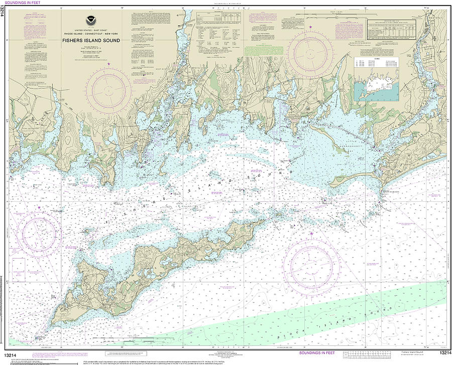 Fishers Island Sound Nautical Chart 13214 Digital Art by John Gernatt ...