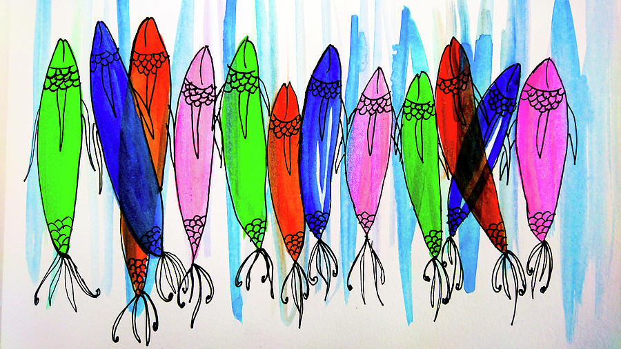 Fishes Painting by Faa shie