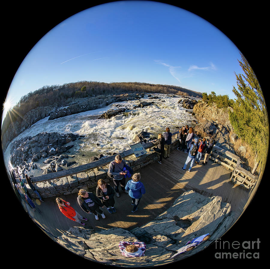 Fisheye view from the main overlook on the Great Falls Overlook  Photograph by William Kuta
