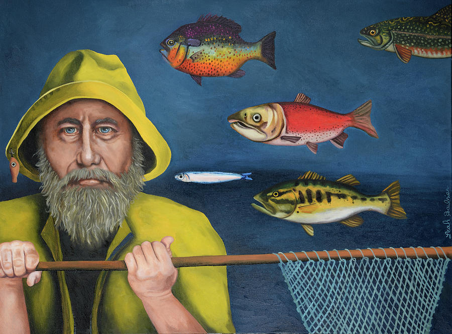 Fishful Thinking Painting by Leah Saulnier The Painting Maniac