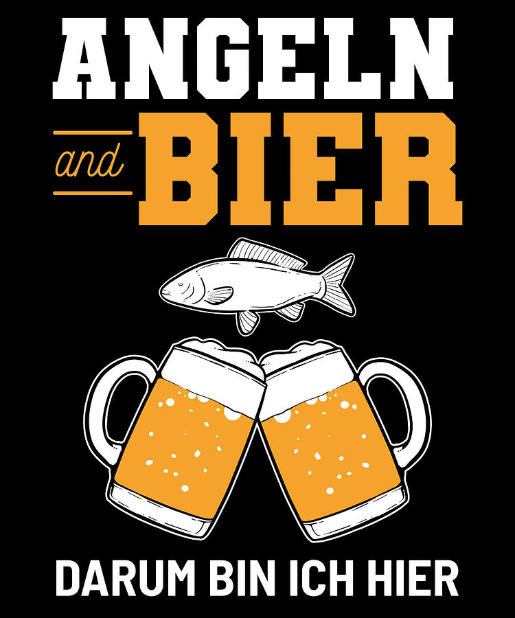 Fishing And Beer Funny Fisherman Quote Beer Garden Painting By Amango Design