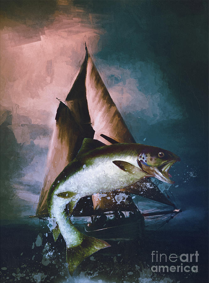 Fishing   Digital Art by Andrzej Szczerski