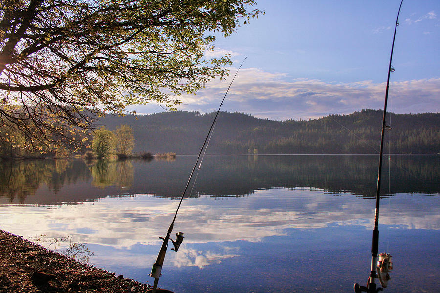 Fishing at Scott Flat Lake Photograph by Sally Bauer
