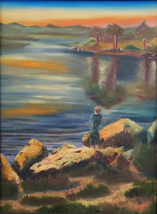 Fishing at Sunrise Painting by Joseph Eisenhart
