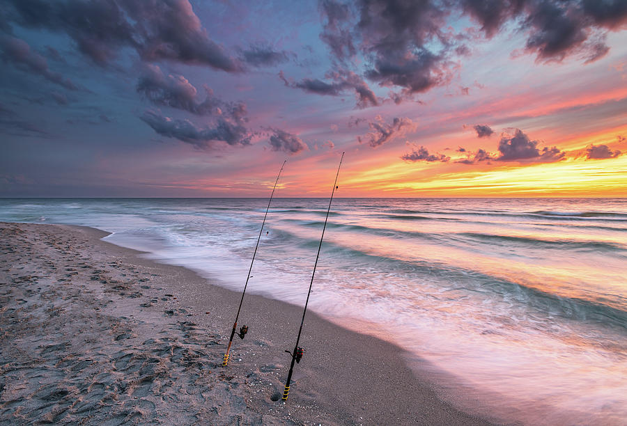 Fishing at Sunset Photograph by Rudy Wilms
