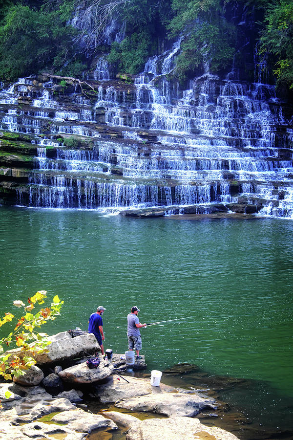 Fishing at the Falls Photograph by George Taylor