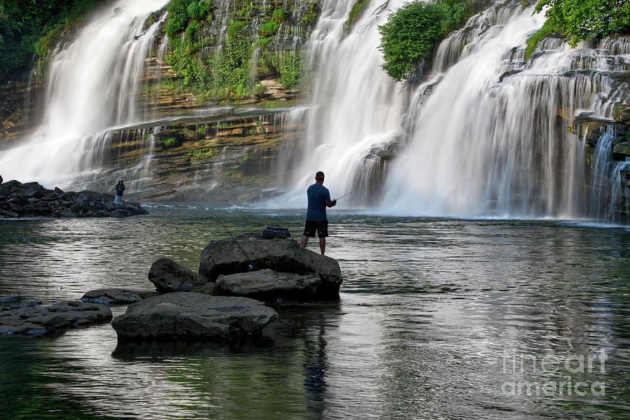 Fishing At Twin Falls 2 Photograph by Phil Perkins