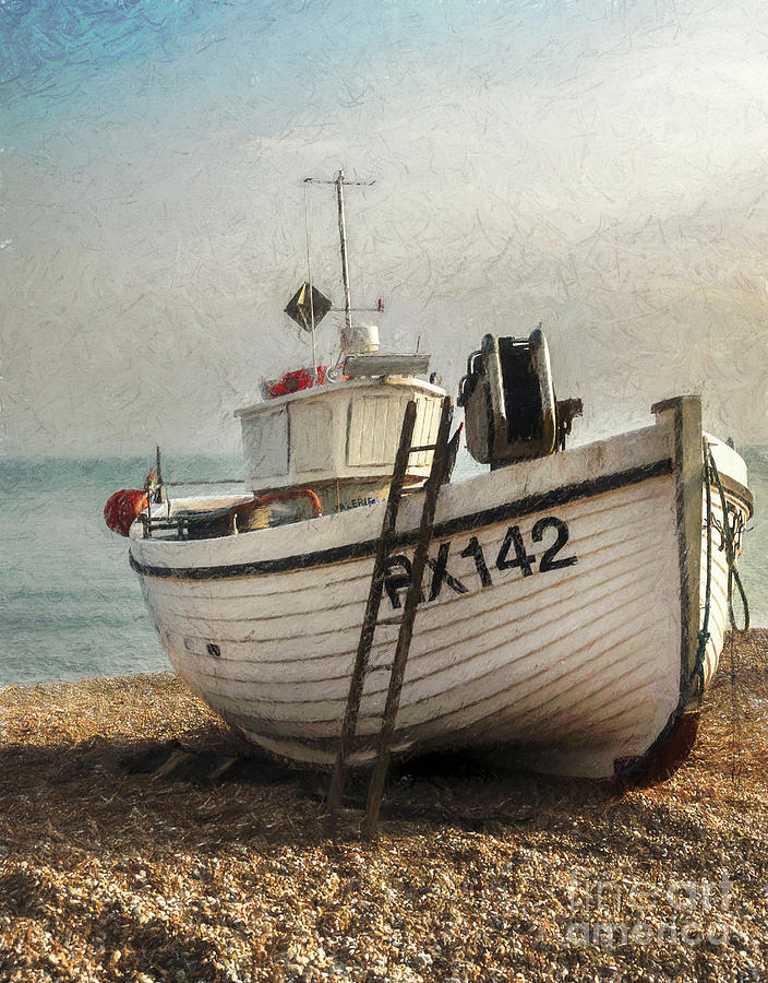 Fishing Boat and a Ladder by Ian Lewis