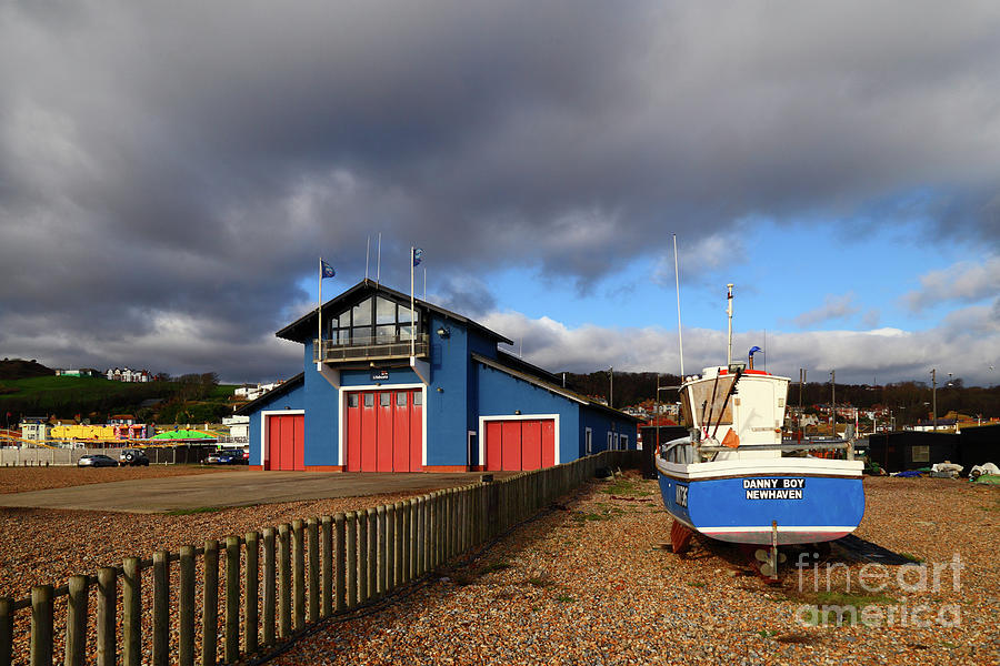 Fishing boat and Lifeboat Station Hastings Photograph by James Brunker