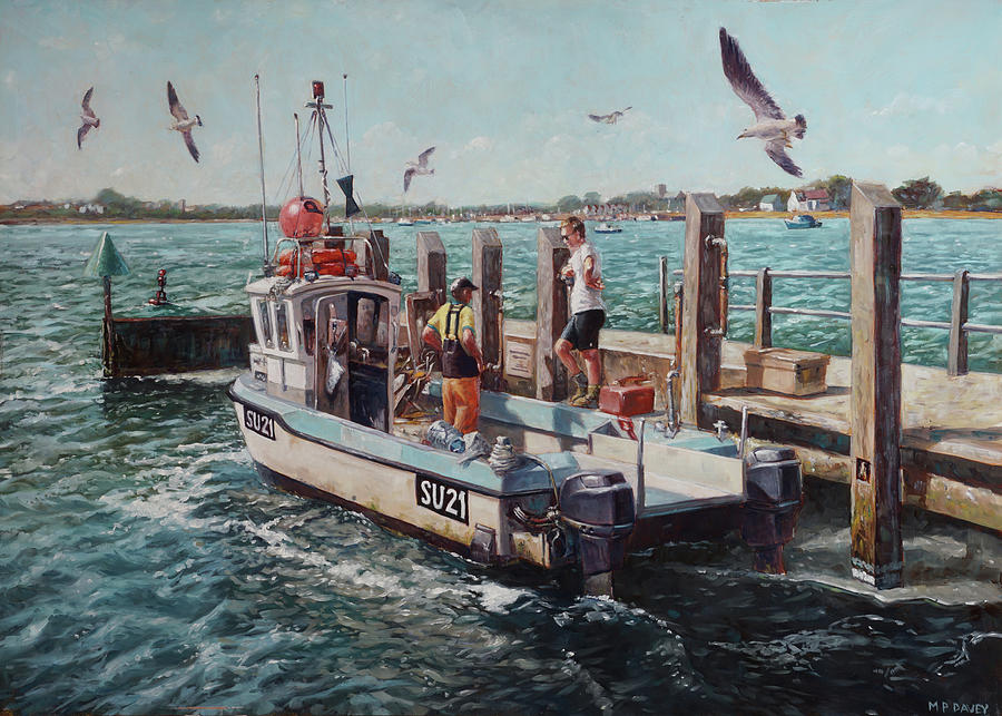 Fishing Boat at Mudeford Quay Painting by Martin Davey