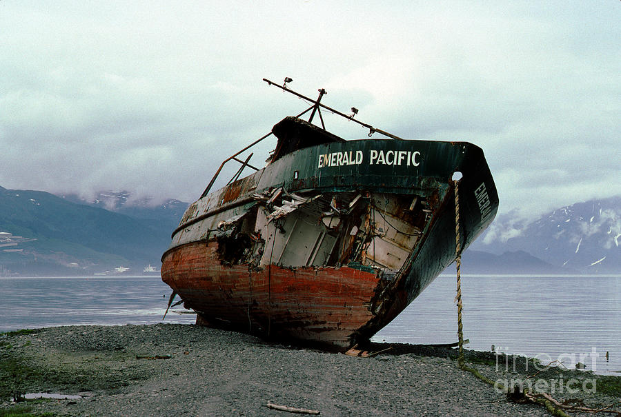 Fishing Boat at Valdez tidal wave site, Alaska Earthquake Photograph by  Wernher Krutein - Pixels