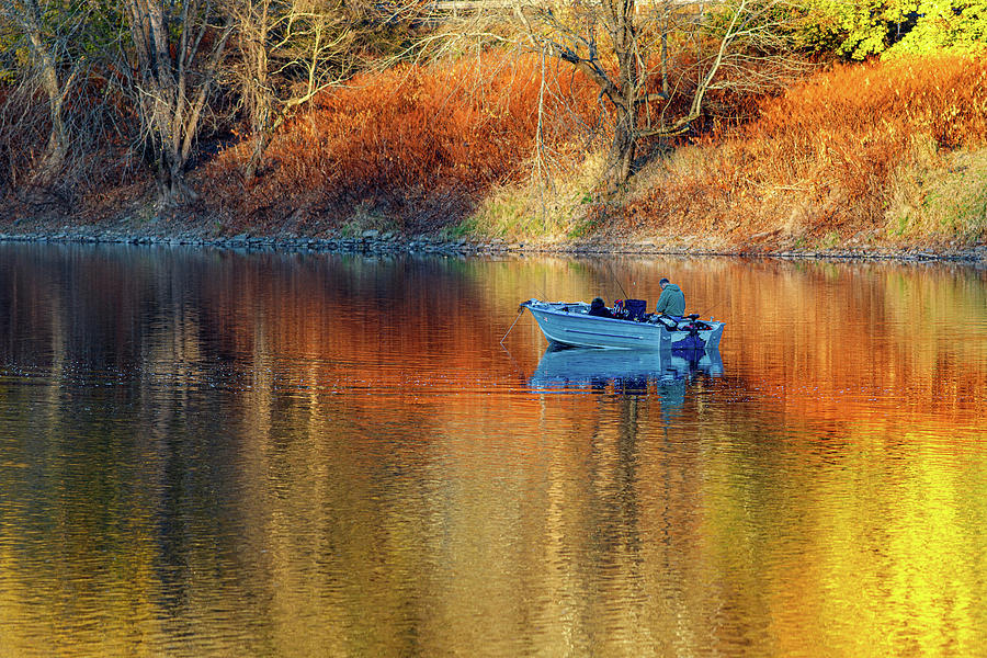 Fishing Boat in Autumn Photograph by Amelia Pearn