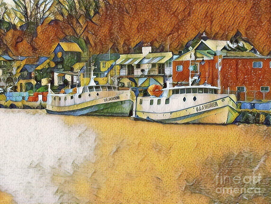 Fishing Boat In Port Stanley Digital Art by Bradley Boug