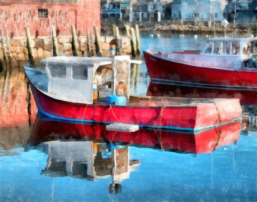 Boat Photograph - Fishing Boat in Rockport Harbor by Betty Denise