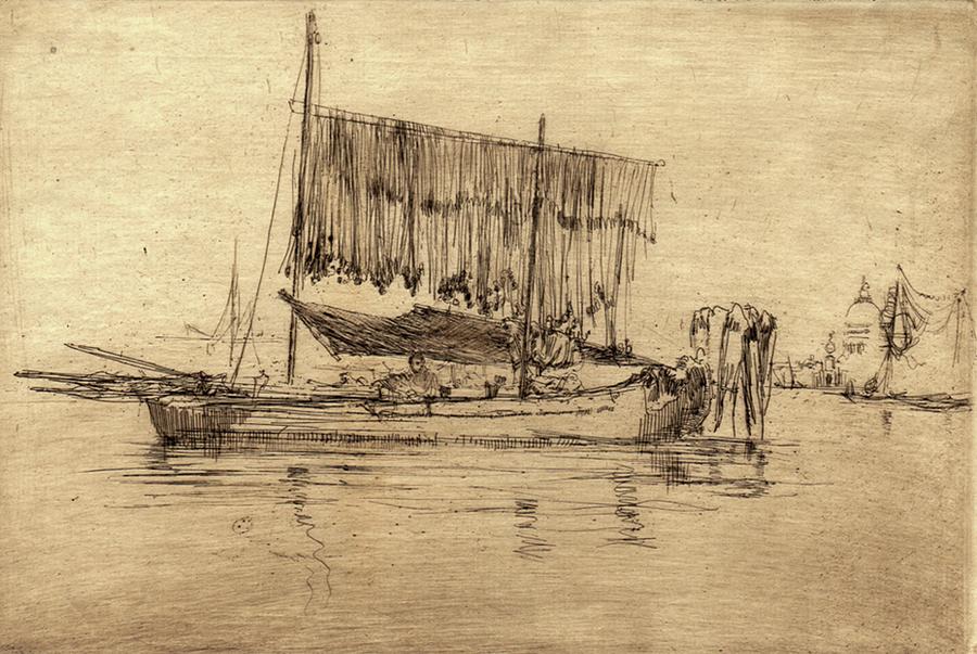 James Mcneill Whistler Drawing - Fishing Boat by James McNeill Whistler