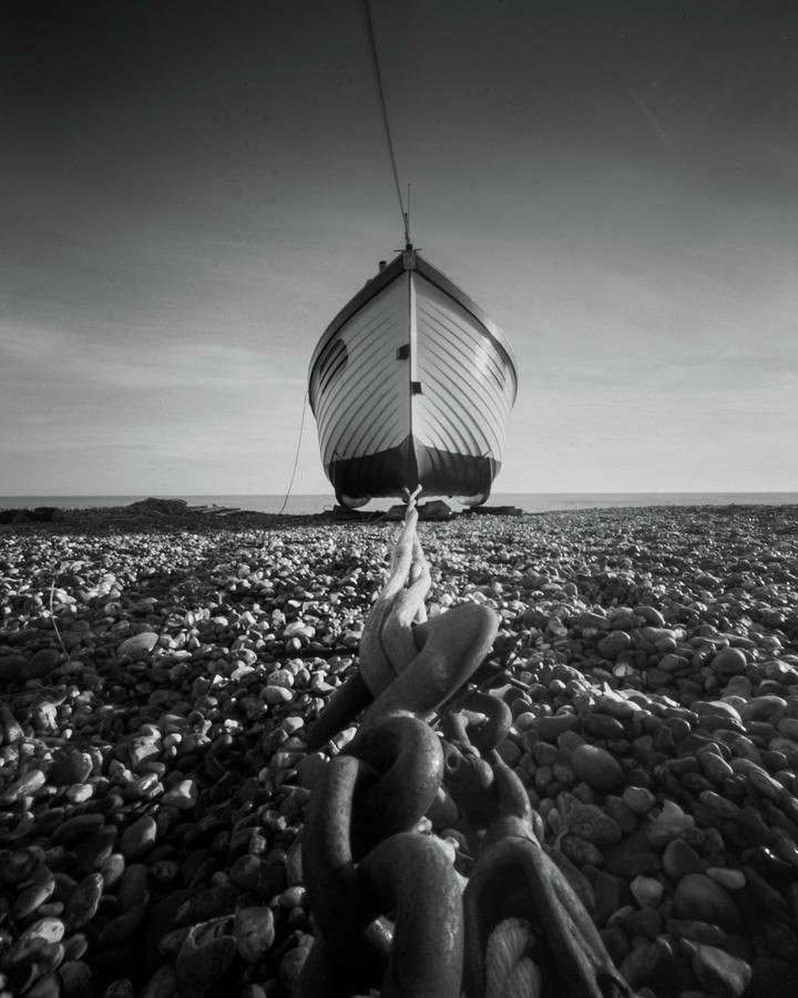 Fishing boat on Dungeness beach. Photograph by Will Gudgeon