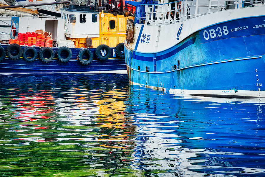 Fishing Boat Reflections - Scotland Photograph by Stuart Litoff