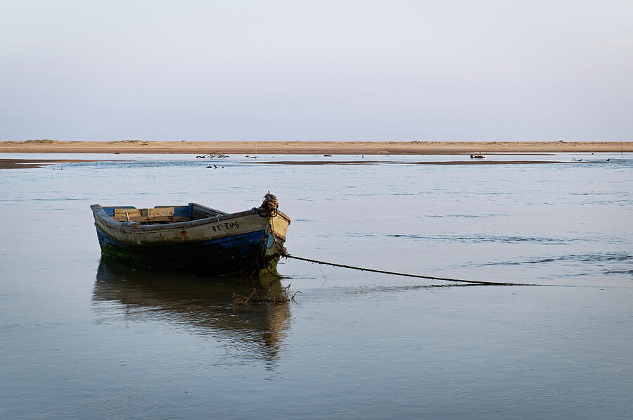 Fishing boat resting on the low tide Photograph by Angelo DeVal