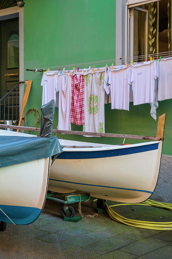 Fishing Boats and Laundry Photograph by Lindley Johnson