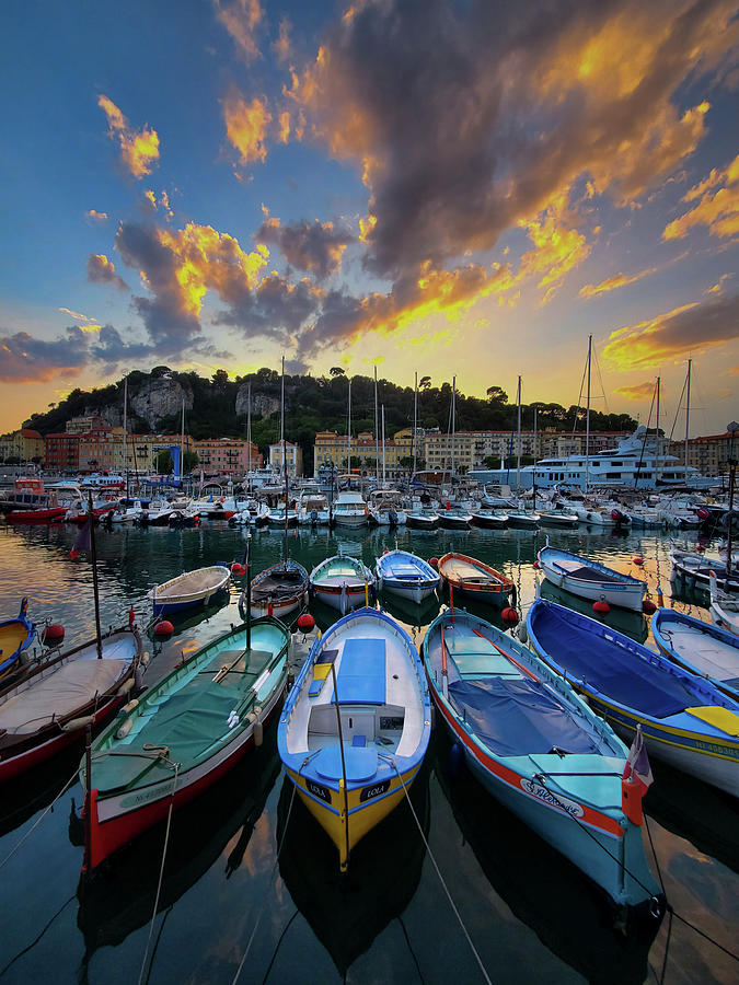 Fishing Boats at Sunset Photograph by Andrea Whitaker