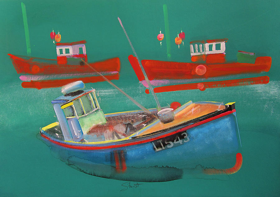 Fishing Boats at Walberswick Painting by Charles Stuart