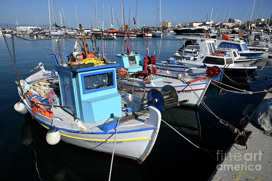 Fishing boats in Aegina port Photograph by George Atsametakis