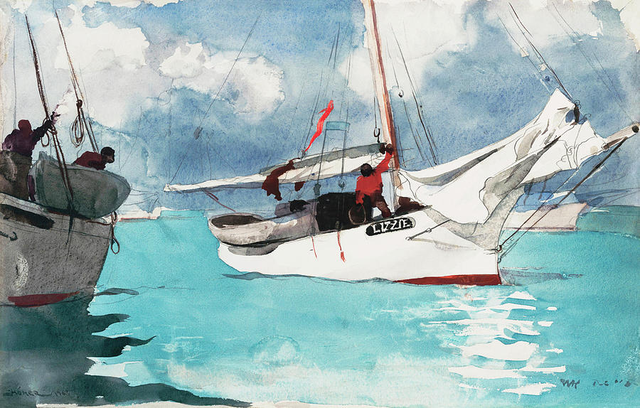 Fishing Boats Key West by Winslow Homer 1903 Painting by Winslow homer