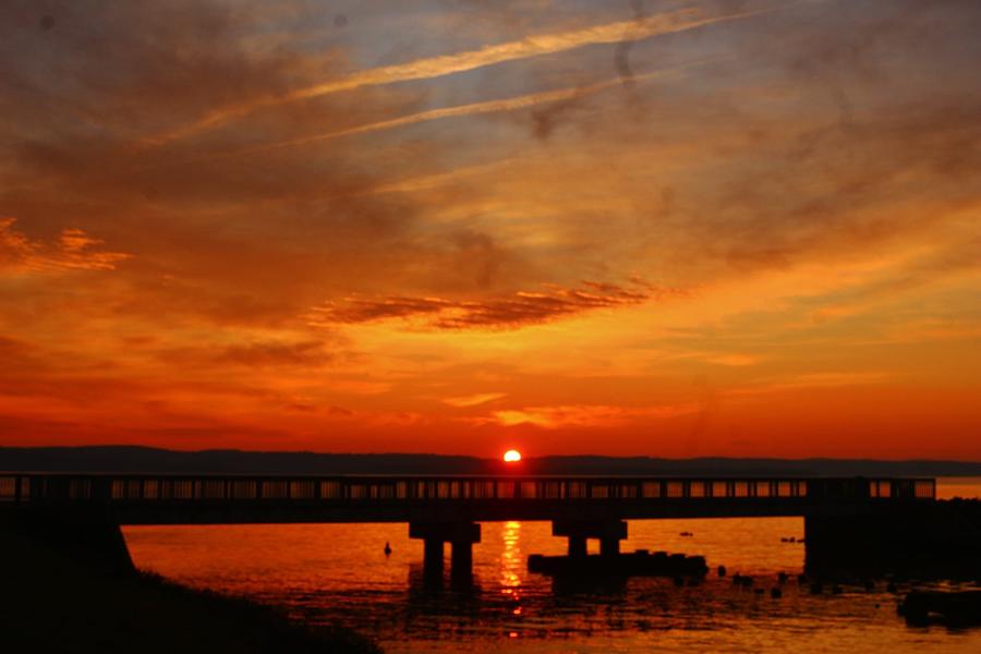 Fishing Bridge Sunrise Photograph by Thomas McGuire